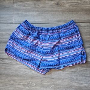 Patagonia Women's Blue & Pink Aztec-Striped Barely Baggies